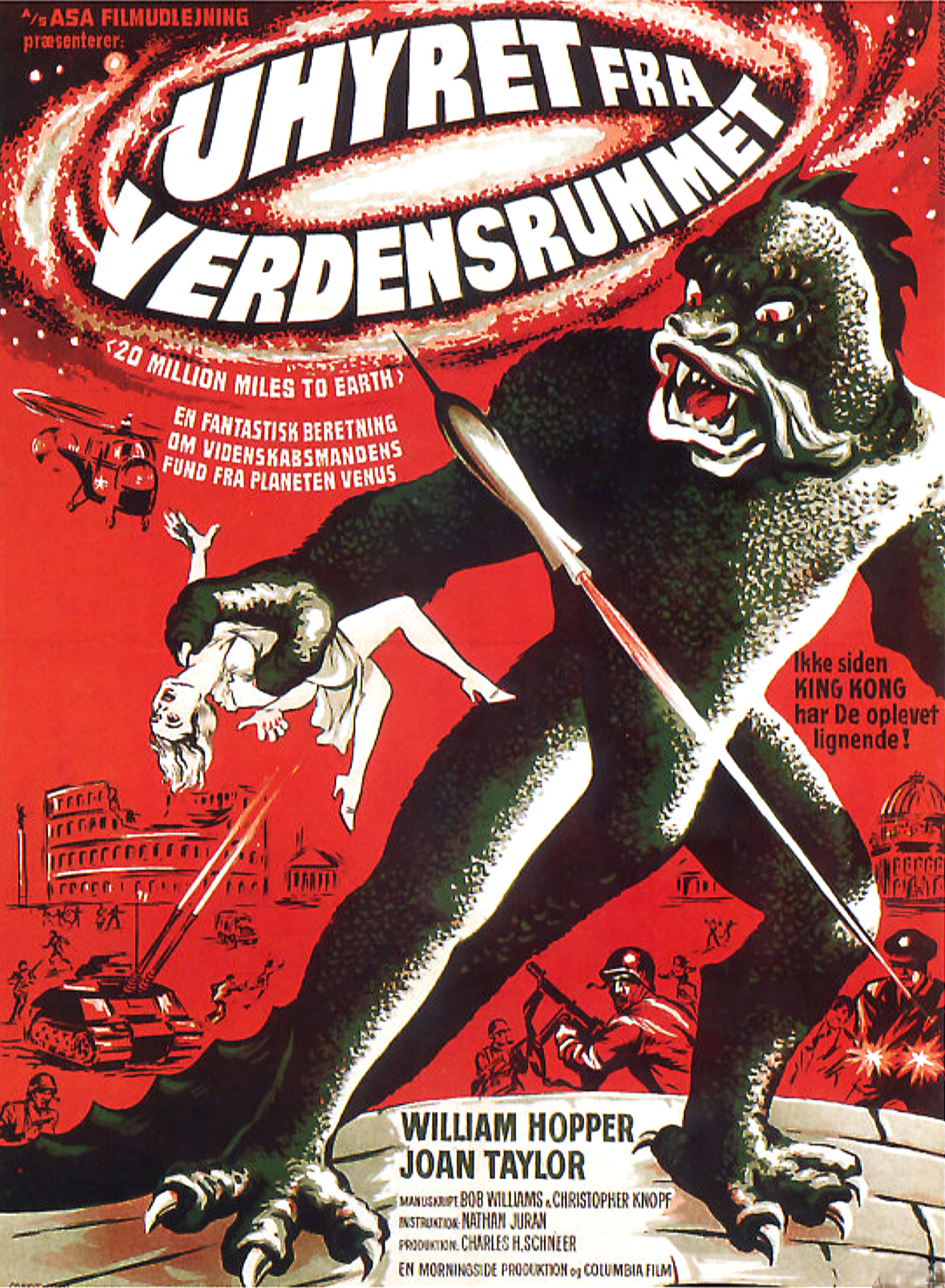 Uhyret fra Verdensrummet (20 Million Miles to Earth), 1950’erne dansk plakat