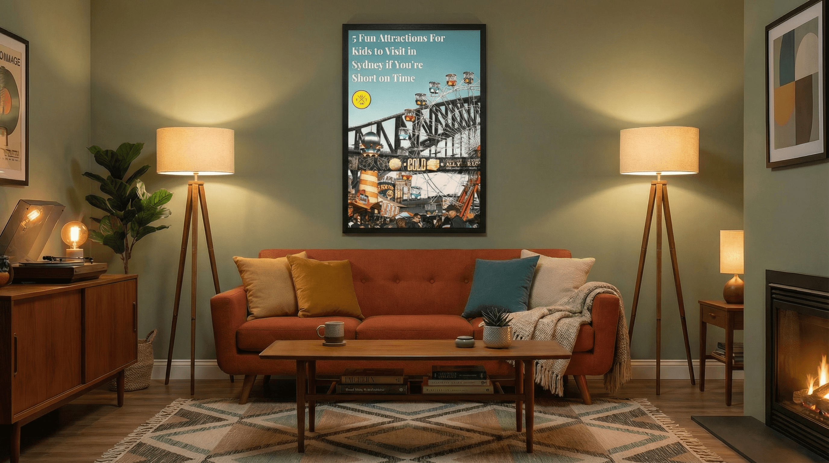 Sydney Amusement Park Ferris Wheel Poster, Contemporary 2