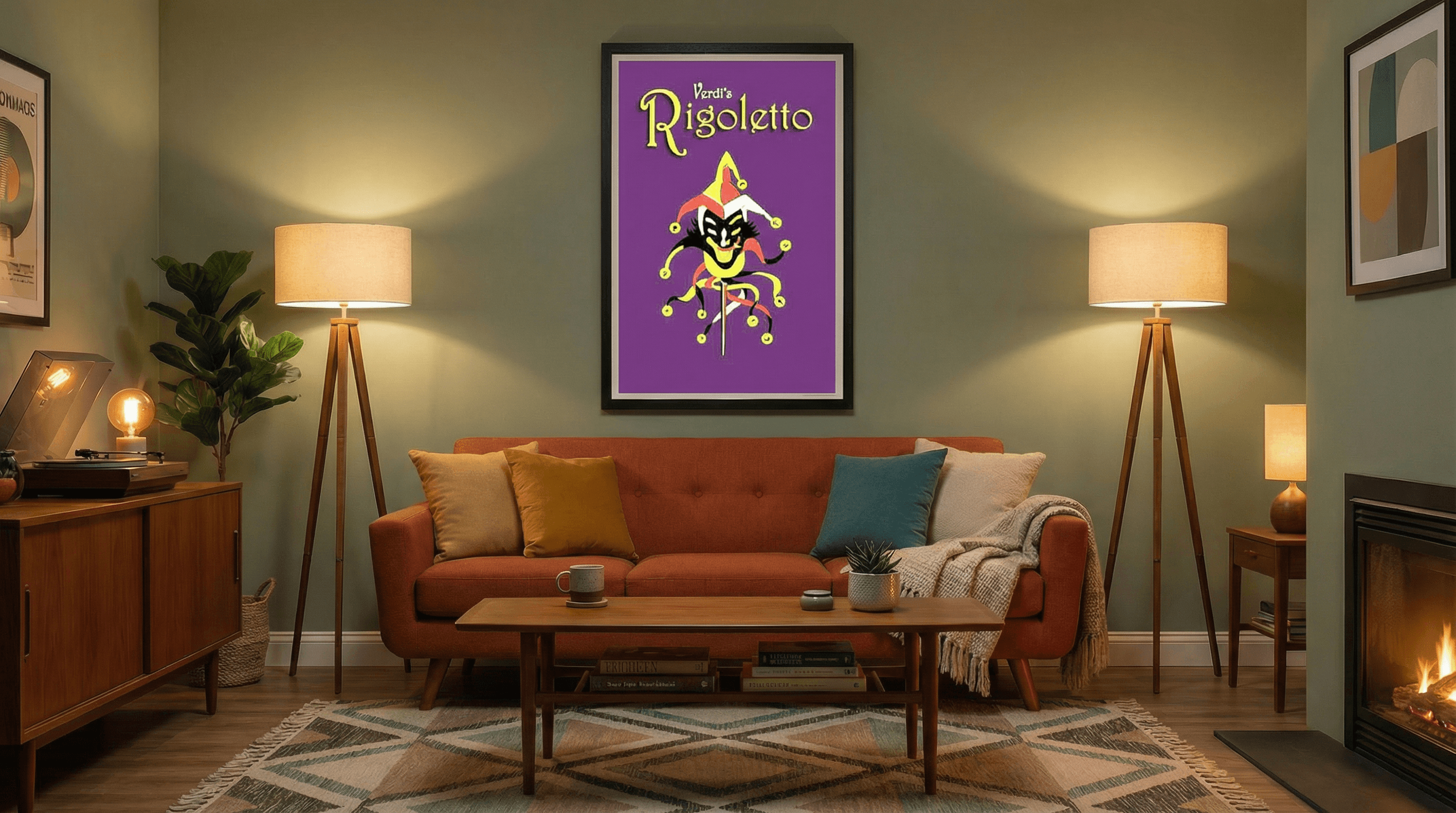 Verdi’s Rigoletto, Modernist Jester Poster, late 20th c. 2