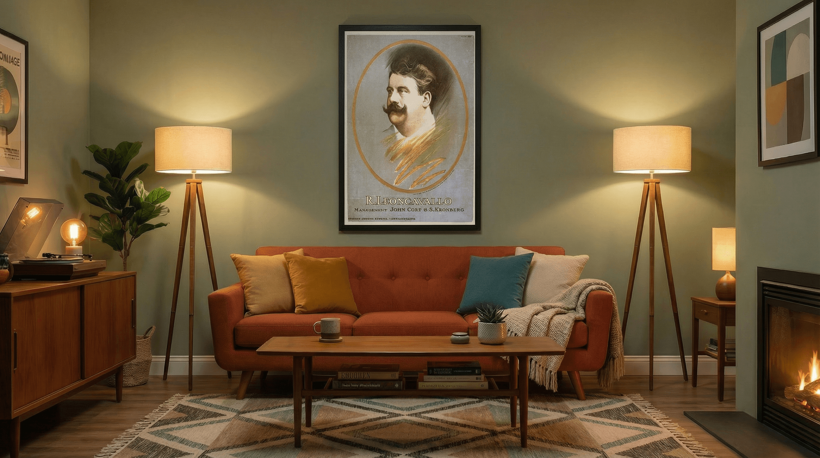 R. Leoncavallo Portrait Tour Poster, American Management, 1890s 2