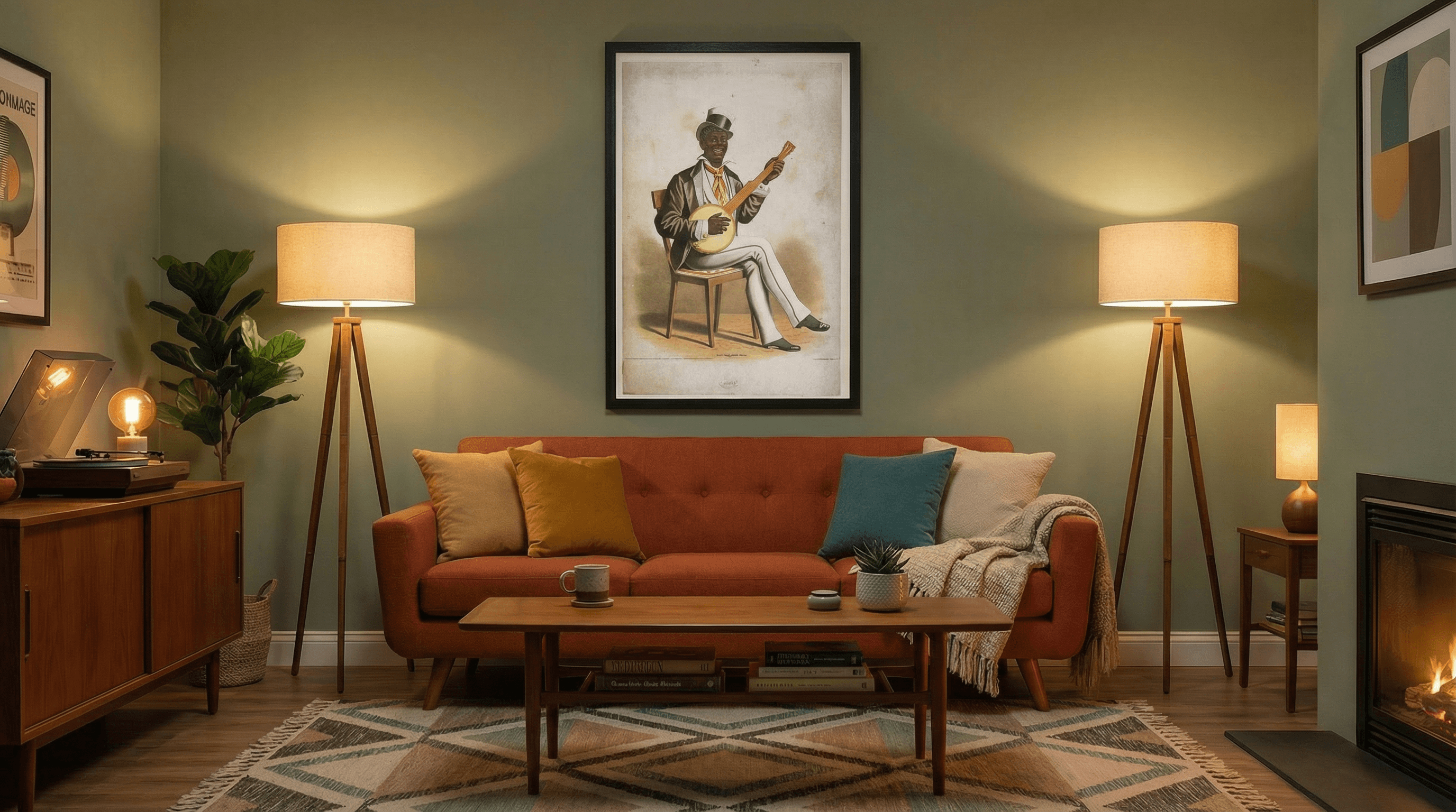 Banjo Player Minstrel Portrait, American Music Hall Poster, 1870s 2