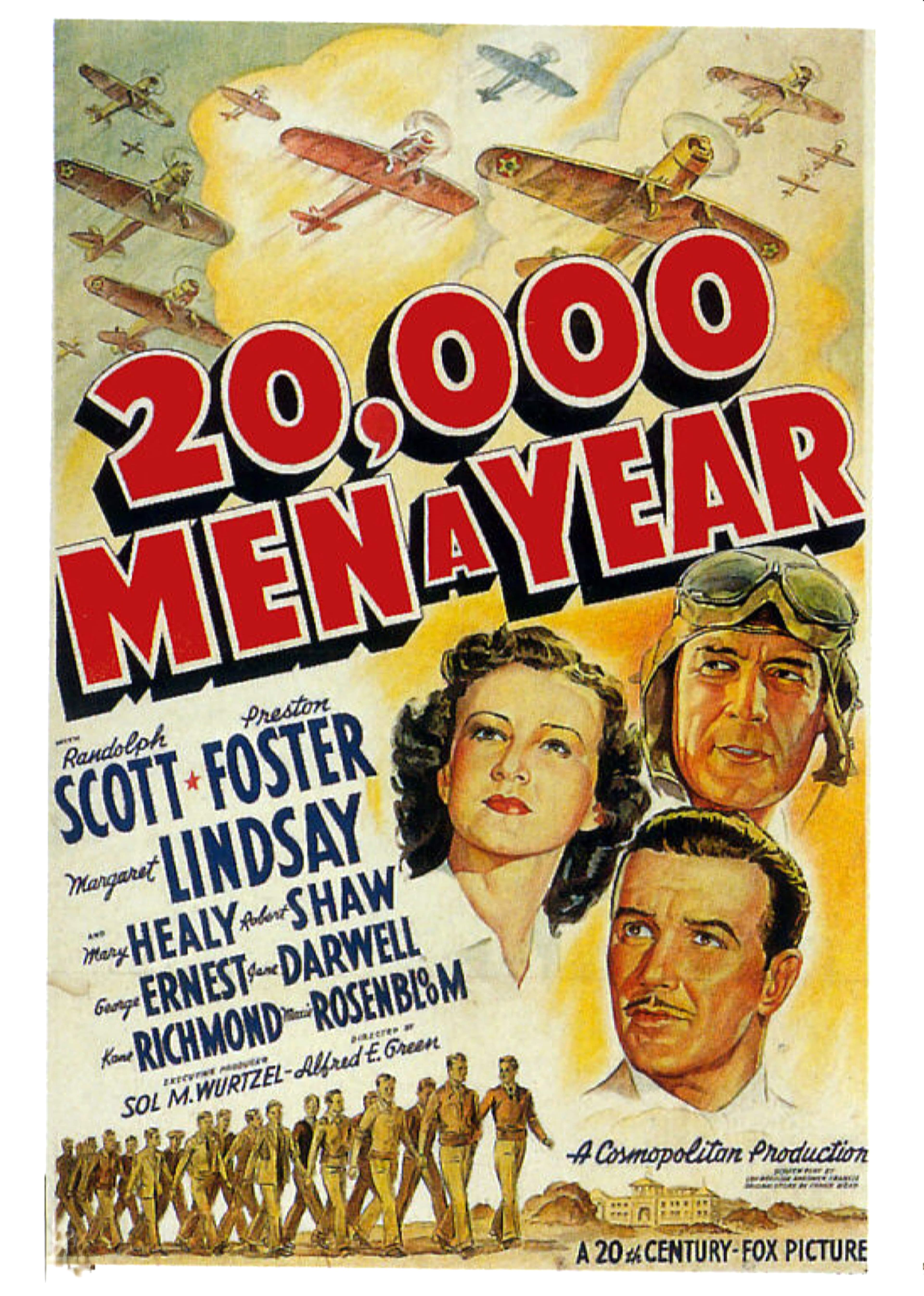 20,000 Men a Year, Randolph Scott Aviation Drama, 1939